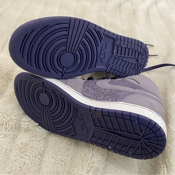 Air Jordan 1 Retro (GS) ‘Daybreak’ Nike Purple Lace Suede High-Top Sneakers 7Y - Picture 12 of 15